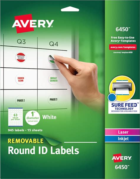 Avery Etiquetas redondas extraíbles multiusos de 1 pulgada con