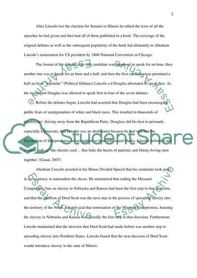 The Lincoln/Douglas Debates Essay Example | Topics and Well Written Essays - 1250 words