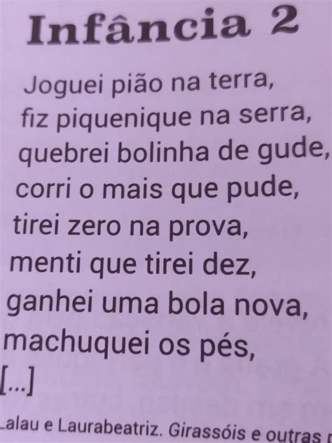 Poema Sobre Infância 150 Palavras LIBRAIN