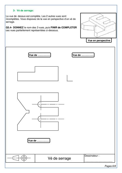 Dessin Technique Exercices Non Corrigés Alloschool