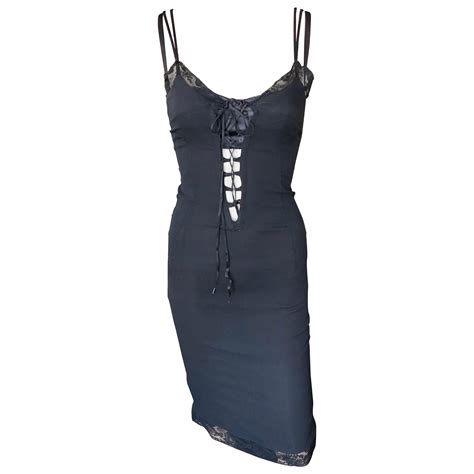 Dandg By Dolce And Gabbana C 2001 Corset Lace Up Black Dress At 1stdibs