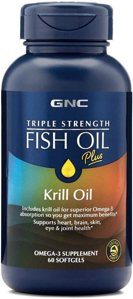 GNC Triple Strength Fish Oil Plus Krill Oil Includes Krill Oil For