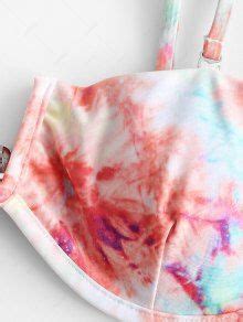 OFF ZAFUL Tie Dye V Notch Underwire Bikini Swimwear In MULTI