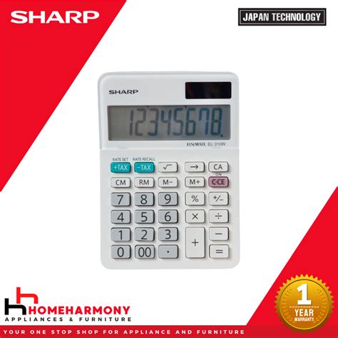 Sharp Mini Desktop Calculator EL 310W Lazada PH