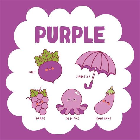 Flat Design Vector Color Purple Object Illustration Collection Set