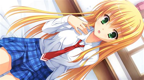 Blonde Hair Game Cg Green Eyes Kanemoto Akari Kobuichi Long Hair Noble