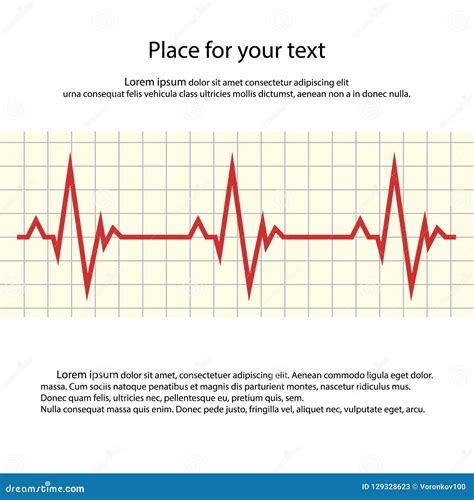 Heart Rate Vector Cardiogram With Space For Your Text Stock Vector