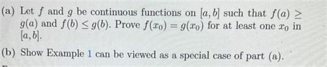 Solved (a) Let f and g be continuous functions on [a,b] such | Chegg.com