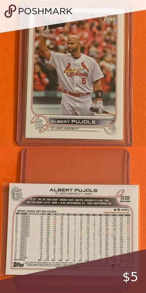 Albert Pujols US300 2022 Topps Update Baseball Trading Card Albert