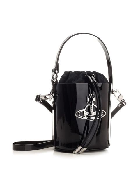 Vivienne Westwood Daisy Patent Leather Bucket Bag In Black Lyst