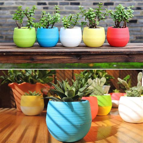 Mini Kleurrijke Ronde Plastic Plant Bloempot Tuin Grandado