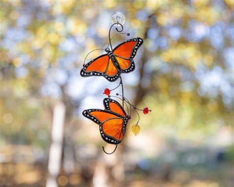 Vidrieras Mariposa Monarca Atrapasoles Regalos De Navidad Etsy Espa A