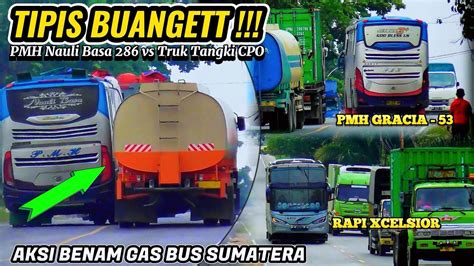 Bus PMH Nauli Basa 286 NYARIS SENGGOLAN Dengan Truk Tangki CPO Aksi