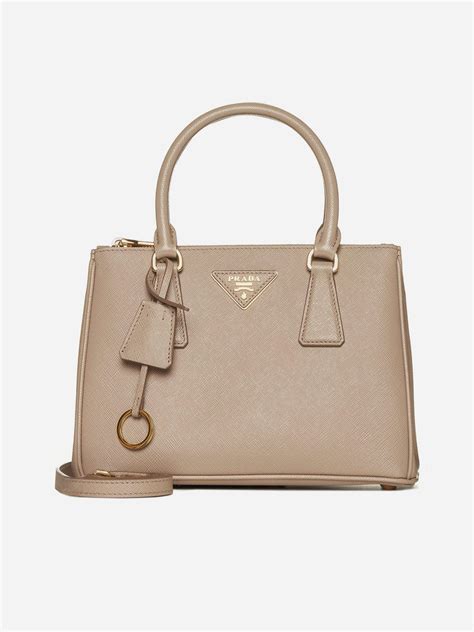 Prada Galleria Small Saffiano Leather Bag In Natural Lyst