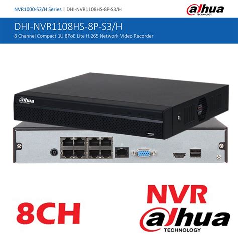 DAHUA เครองบนทก 8 channel NVR Video Recorder รน DHI NVR1108HS 8P