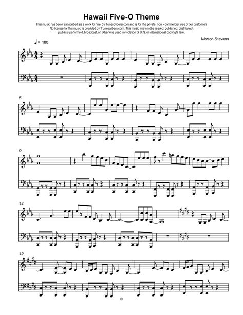 Tunescribers | Hawaii Five-O Theme | Sheet Music