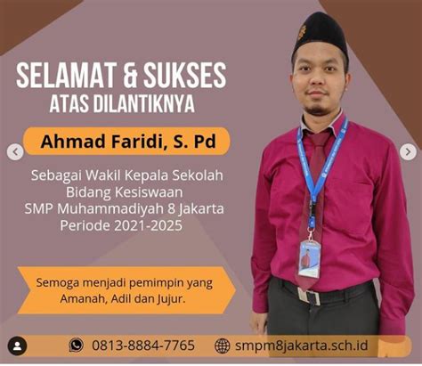 Selamat Dan Sukses Pelantikan Wakil Kepala Sekolah SMP Muhammadiyah 8