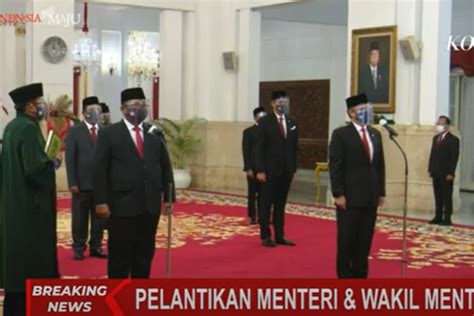 Jokowi Lantik 6 Menteri Baru Kabinet Indonesia Maju