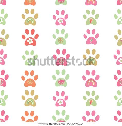 Paw Prints Seamless Fabric Pattern Stock Vector (Royalty Free ...