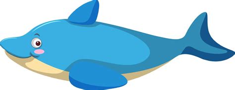 Blue dolphin in cartoon style 8136146 Vector Art at Vecteezy