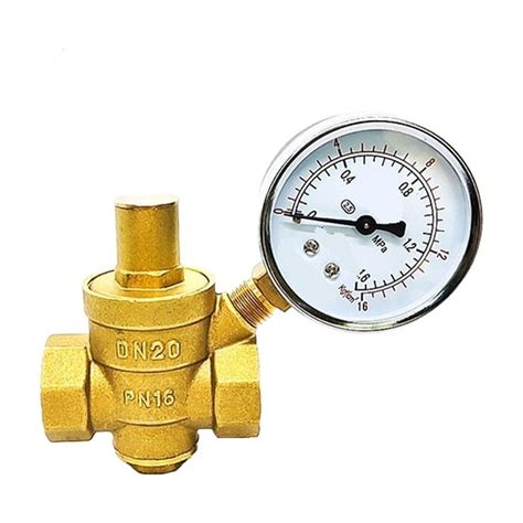 Water Reducing Valve Adjustable Female Thread Brass Pressure Gauge