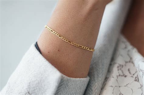 Dainty Chain Bracelet K Gold Filled Delicate Thick Chain Stacking