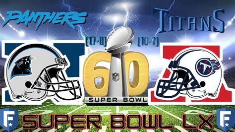 Super Bowl LX: (17-0) Panthers vs. Titans (10-7) (S4, Super Bowl 60 ...