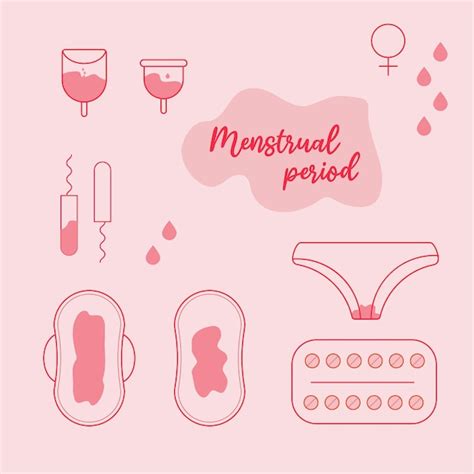 Premium Vector | Menstrual period symbols icons period blood