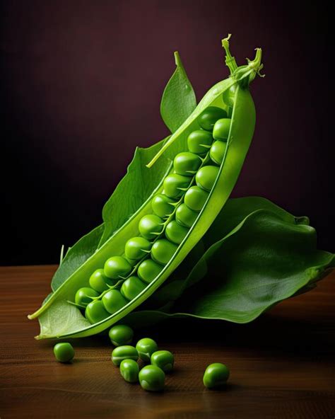 Premium Ai Image A Vibrant Green Pea Pod Opened To Reveal Its Peas