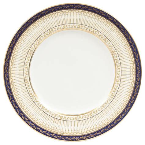 Eleven Antique English Cobalt and Gold Dinner Plates, Custom Ordered, circa 1910