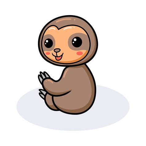 Cute Baby Sloth Cartoon Sitting 10380881 Vector Art At Vecteezy