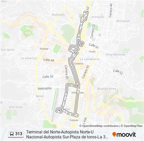 Ruta 313 Horarios Paradas Y Mapas Terminal Del Norte Buses