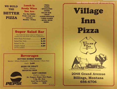 Online Menu Of Village Inn Pizza Restaurant Billings Montana 59102