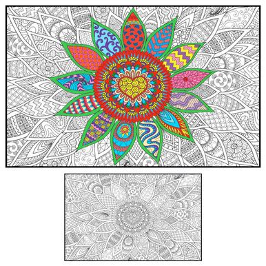 Mandala Coloring Poster for Adults and Kids - Large Wall Coloring ...