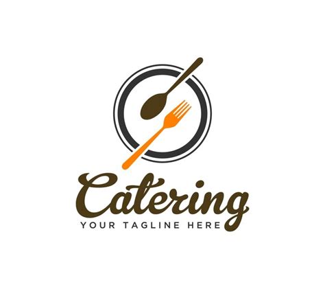 Diseño de logotipo de alimentos de restaurantes de catering sobre fondo