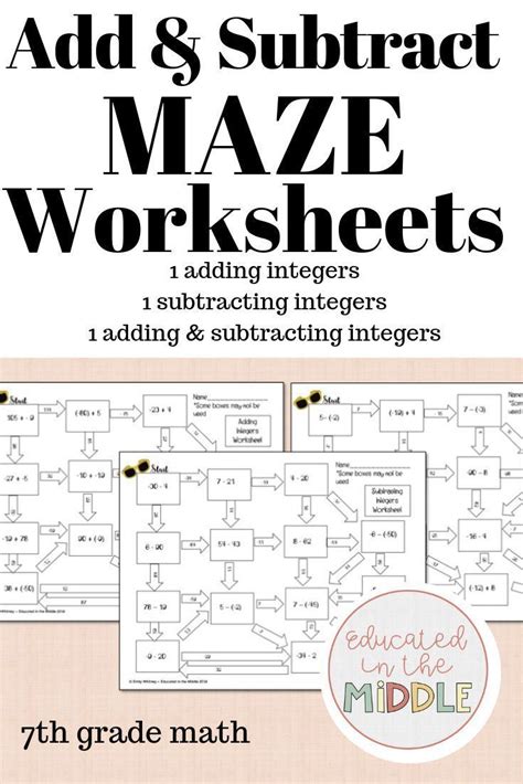 Integers Grade 7 Worksheets