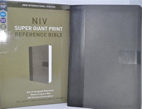 NIV, Super Giant Print Reference Bible, Imitation Leather, Gray ...