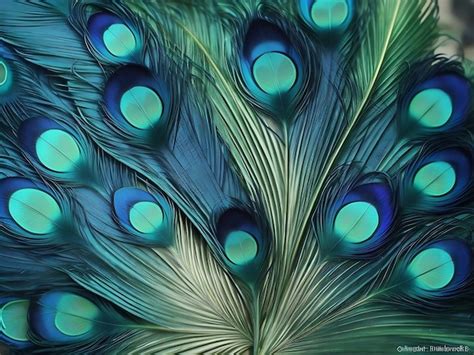 Premium Ai Image Green And Blue Peacock Feather Ai Generated