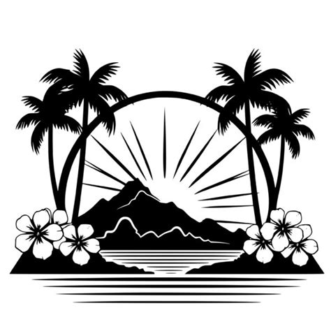 Lush Palm Trees with Scenic Sunset SVG File for Cricut and Silhouette