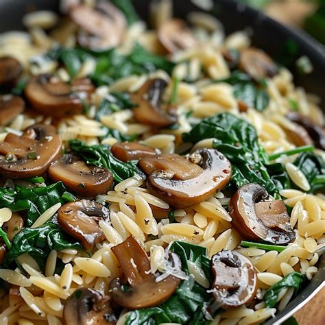 Spinach Mushroom Orzo