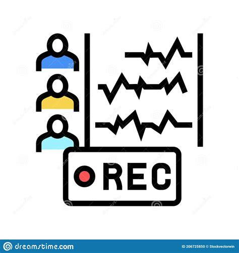 Recording Radio Hosts Color Icon Vector Illustration Stock Illustration