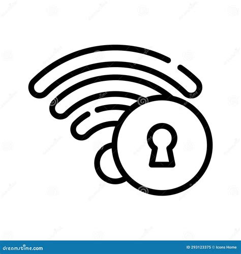 Modern Icon Vector Of Wifi Security Wifi Signals With Keyhole Stock