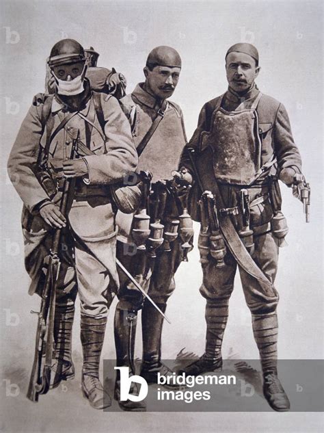 Image Of Wwi French Soldiers Wearing Crude Body Armour 1914 18 Litho