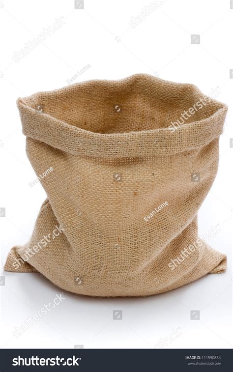 Empty Burlap Sack Isolated On White Stock Photo 111590834 Shutterstock