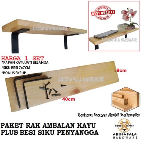 Jual Rak Tempel Dinding Dapur Kamar Tempat HP 1 Set Besi Siku Penyangga