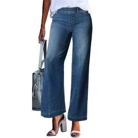 Qcmgmg Seamed Front Wide Leg Jeans Oprah Favorite Jeans Stretch Seamed Front Jeans 2024 New Wide