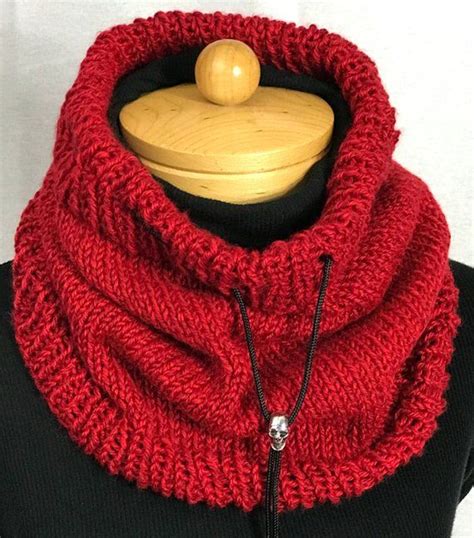 Drawstring Neck Warmer Unisex Neck Gaiter Knit Cowl | Etsy | Knit cowl ...