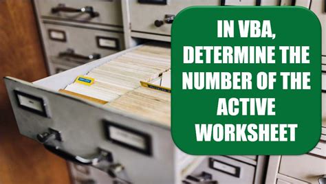 In Vba Determine The Number Of The Active Worksheet Excel Tips