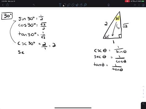 Solved Escriba Los Valores Exactos De Las Seis Funciones