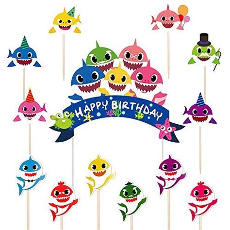 Baby Shark Edible Cupcake Toppers Frosting Sheets Shark